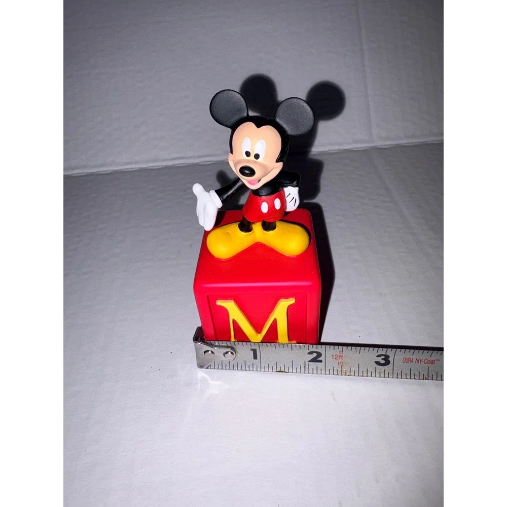 Disney Mickey Mouse Figurine on Red Letter M‎ Alphabet Block Collectible Decor